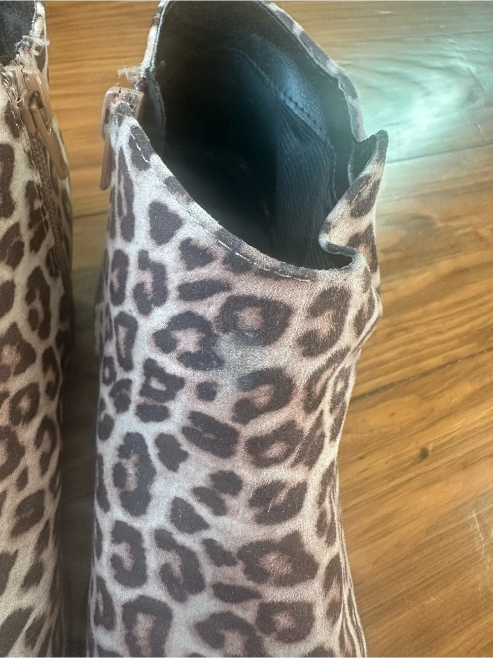 Soda Leopard Print Ankle Booties - Brown, Black & Cream